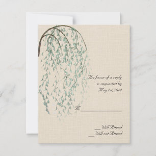 Branche de Willow sur carte de réponse Linen