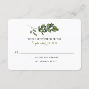Branche d'olive aquarelle   Mariage RSVP
