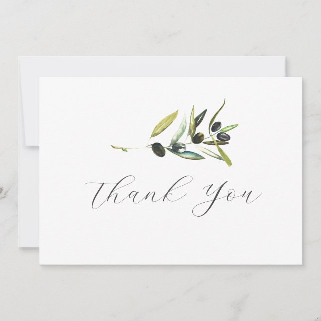 Branche d'olive carte de remerciements (Devant)