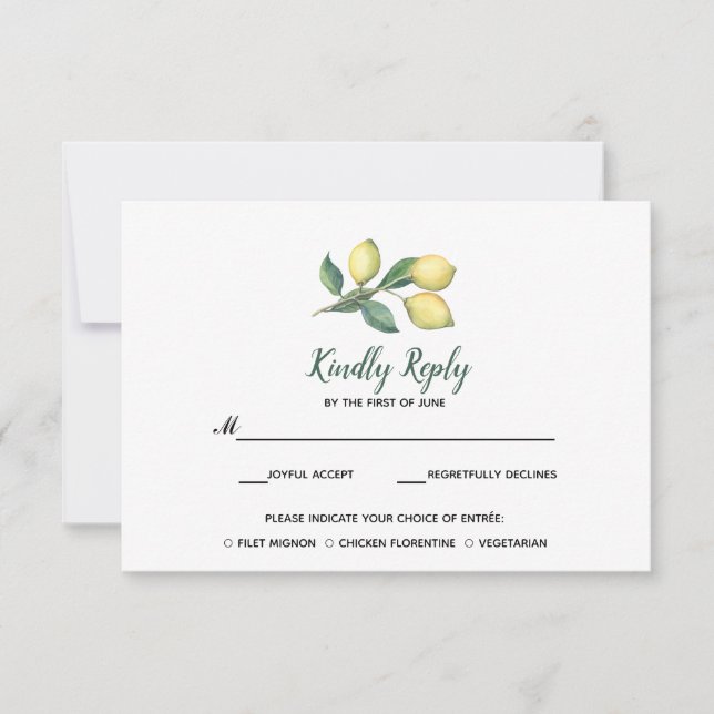 Branche du citron | Mariage RSVP avec choix de rep (Devant)