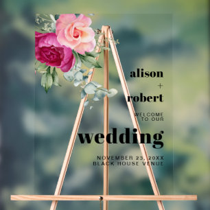 Branche Eucalyptus avec roses roses rose mariage B