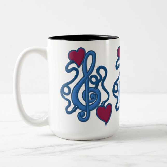 Branché Sur Musique Bleu Note Mug (Gauche)