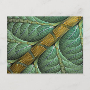 "Branched" Organic Green Fractal Postcard