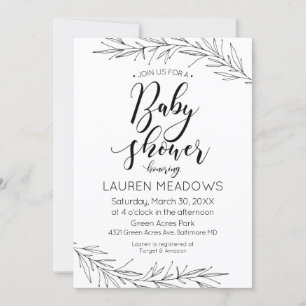 Branches à main Baby shower Invitation