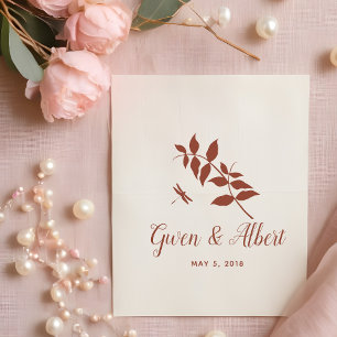 Branches and Dragonfly Wedding Monogram Rubber Stamp