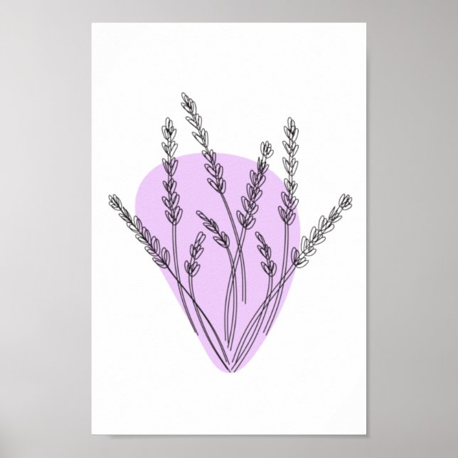 Branches And Leaves Line Art Poster (Front)