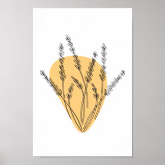 Branches And Leaves Line Art Poster