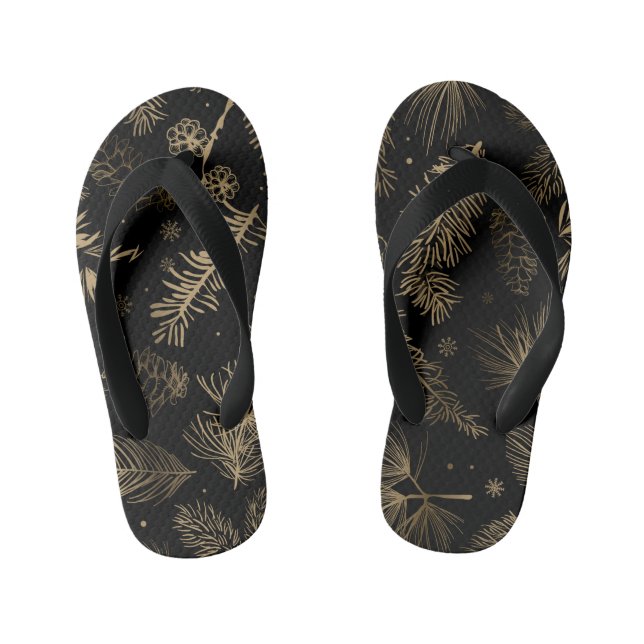 Branches and Pine 2 Kid's Flip Flops (Footbed)