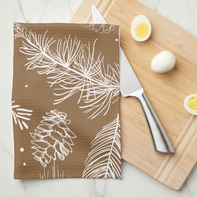 Branches and Pine 3 Kitchen Towel (Quarter Fold)