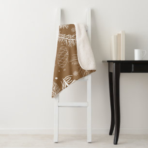 Branches and Pine 3 Sherpa Blanket