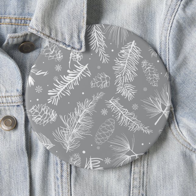 Branches and Pine 4 6 Inch Round Button (In Situ)