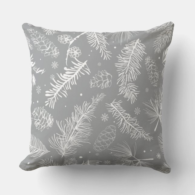Branches and Pine 4 Throw Pillow (Front)