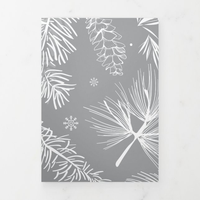 Branches and Pine 4 Tri-Fold Holiday Card (Cover)