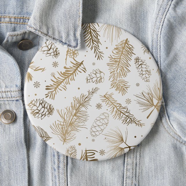 Branches and Pine 6 Inch Round Button (In Situ)