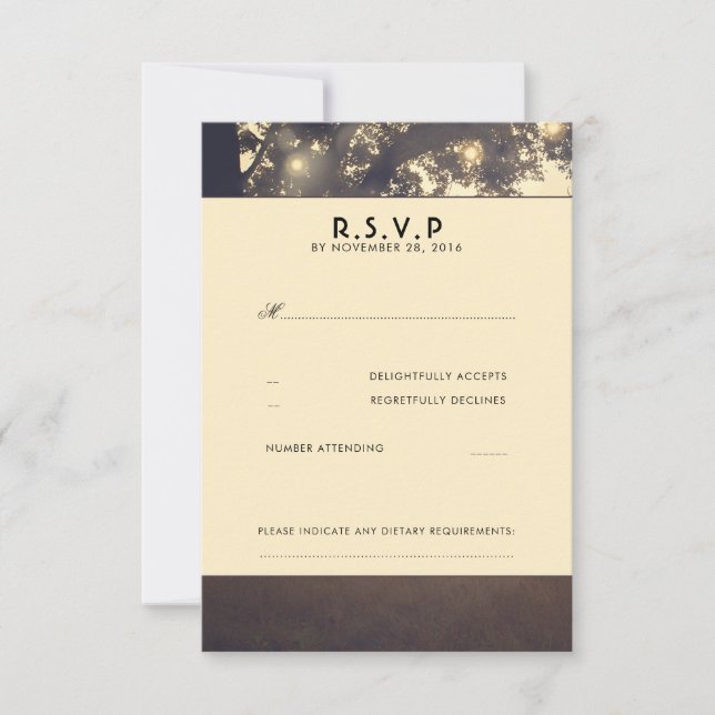 Branches arborescentes Mariage Cartes RSVP (Devant)