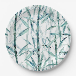 Branches bamboo. paper plate