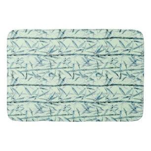 Branches bamboo, white, green, leaves, bamboo bath mat