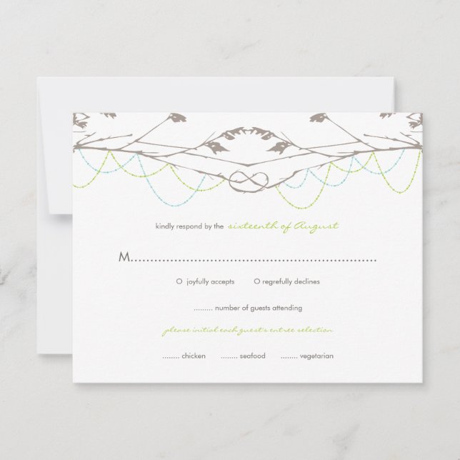 Branches d'amour noué Mariage Carte RSVP (Devant)