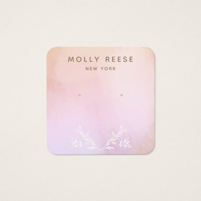 Branches d'aquarelle rose portant un coin arrondi (Devant)