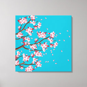 Branches de fleurs de cerisier toile personnalisée
