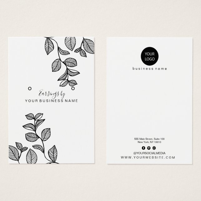 Branches Design Earring Display Card (Front & Back)