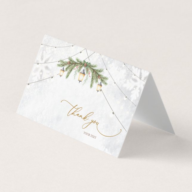 Branches d'hiver Lantern Carte de remerciements de (Devant)