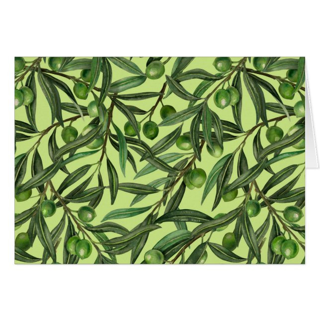Branches d'olive sur le vert miel (Devant horizontal)