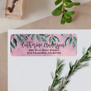 Branches feuillues vertes aquarelles romantiques s
