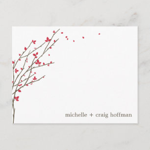 Branches florissantes Carte de remerciements plat 