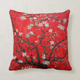Branches of Almond Tree in Blossom, Van Gogh Throw Pillow