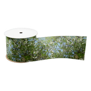 Branches of Dogwood Blossoms Satin Ribbon