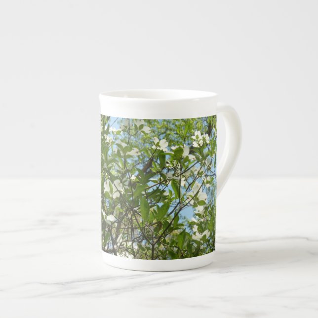 Branches of Dogwood Blossoms Spring Trees Bone China Mug (Front Right)