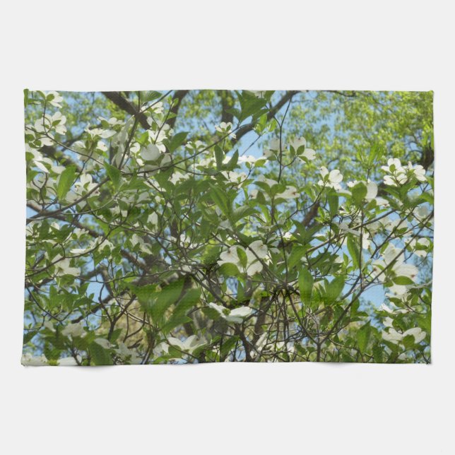 Branches of Dogwood Blossoms Spring Trees Kitchen Towel (Horizontal)