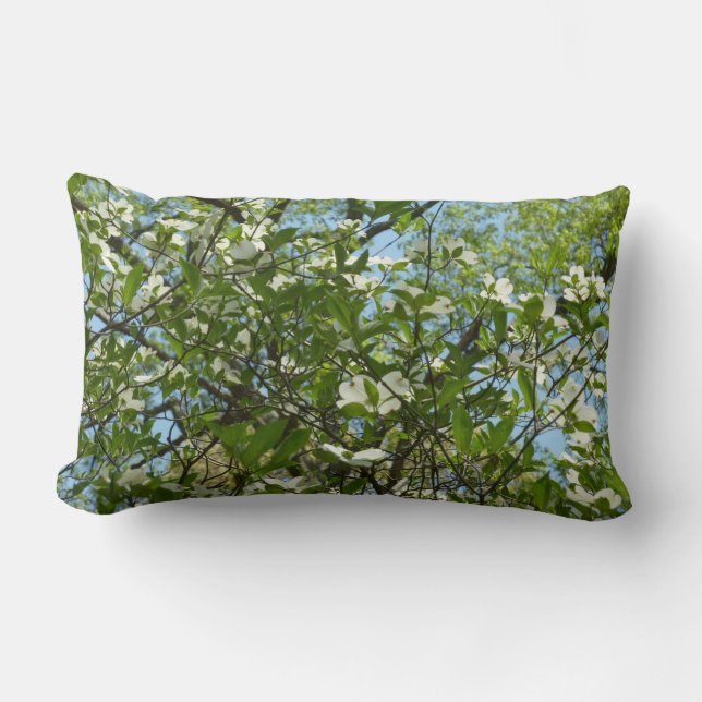 Branches of Dogwood Blossoms Spring Trees Lumbar Pillow (Front)