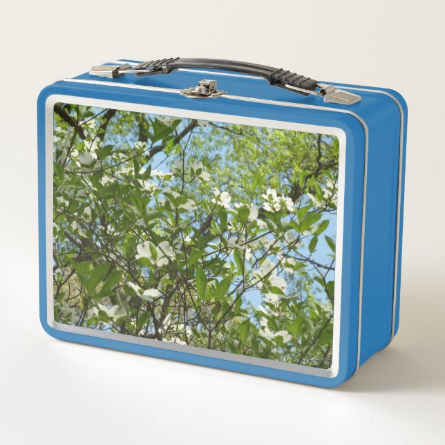 Branches of Dogwood Blossoms Spring Trees Metal Lunch Box (Front)