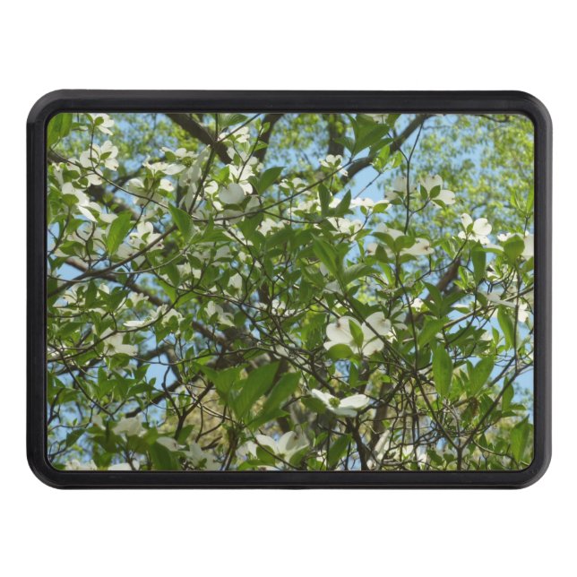 Branches of Dogwood Blossoms Spring Trees Trailer Hitch Cover (Front)