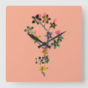 Branches of Insects Square Wall Clock