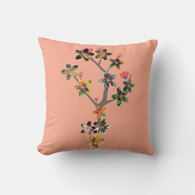 Branches of Insects Throw Pillow (Front)