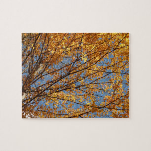 Branches of Maple Leaves II Orange Autumn Jigsaw Puzzle