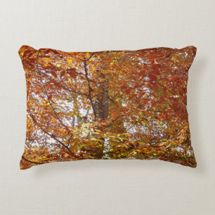 Branches of Orange Leaves Autumn Nature Decorative Pillow