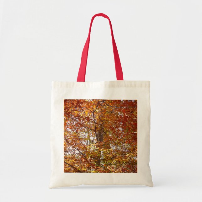 Branches of Orange Leaves Autumn Nature Tote Bag (Front)