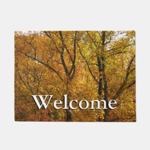 Branches of Yellow Leaves Bright Autumn Colourful Doormat