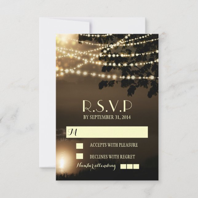 Branches rustiques allume les cartes RSVP de maria (Devant)