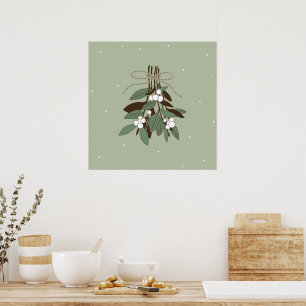 Branches with snowberries poster