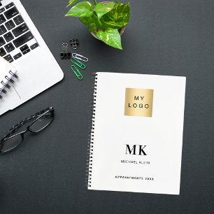Brand colour monogram initials business notebook