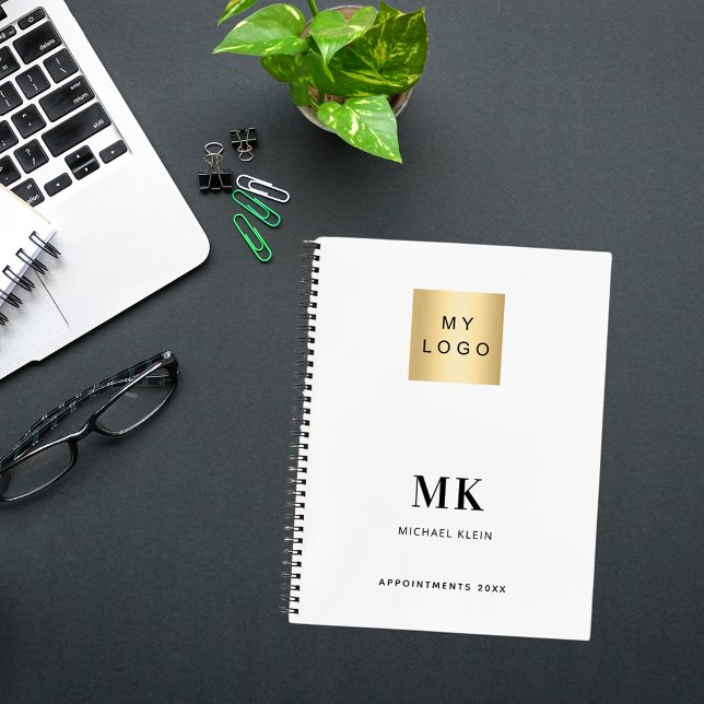 Brand colour monogram initials business notebook (Creator Uploaded)