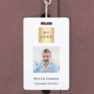 Brand colour photo name QR code business logo Badge