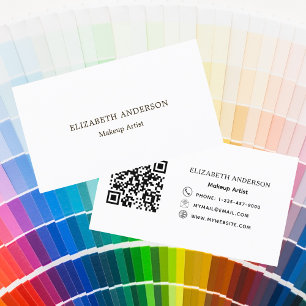 Brand colour Qr code modern minimalist Business Card