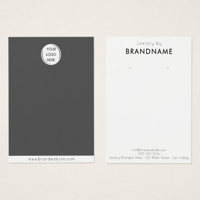 Brand Custom Logo earring Jewellery Display Card (Front & Back)