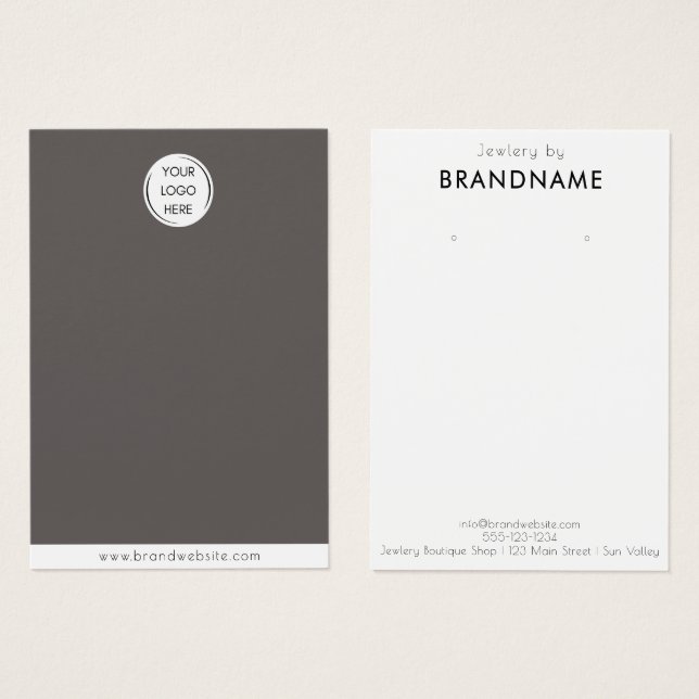 Brand Custom Logo earring Jewellery Display Card (Front & Back)